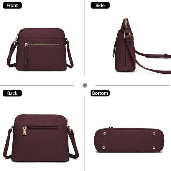 Small Crossbody Bag, Dome Shoulder Bag with Zipper Pocket Adjustable Strap - Picture 6 of 6